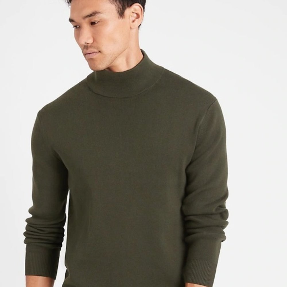 Banana Republic 100% Supima Cotton Mock-Neck Sweater